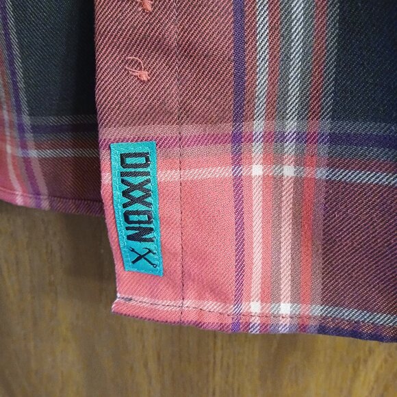 DIXXON Flannel Company Pink and Gray Flannel Shreddy Shirt- Size Medium - Picture 3 of 10